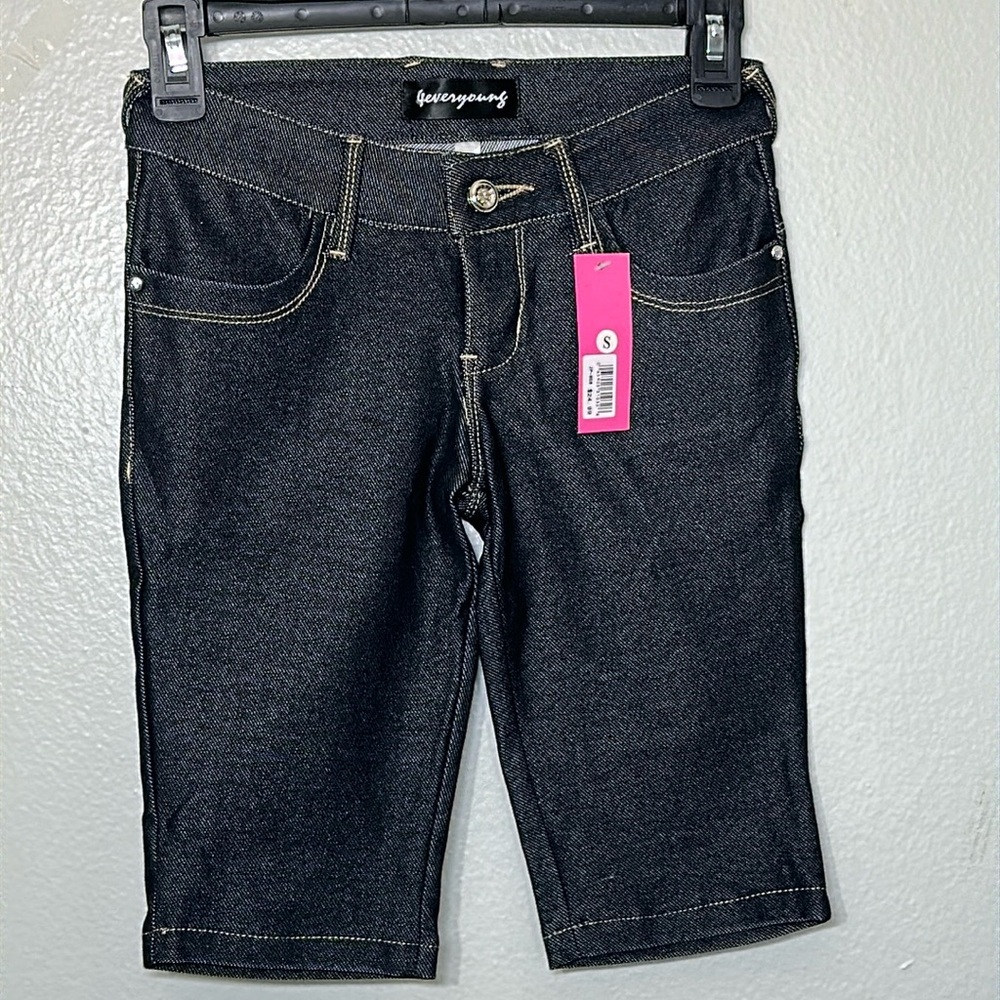 Forever Young Black Denim Shorts